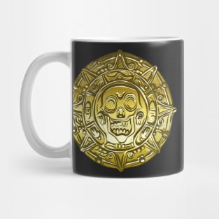 Gold Money pirate coin with a skull Mug